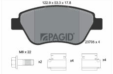 Sada brzdových destiček, kotoučová brzda PAGID T1501N