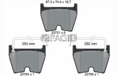 Sada brzdových destiček, kotoučová brzda PAGID T1222N