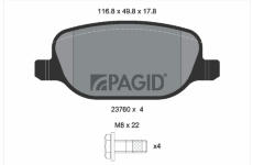 Sada brzdových destiček, kotoučová brzda PAGID T1568N