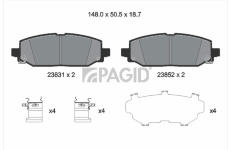Sada brzdových destiček, kotoučová brzda PAGID T3163N