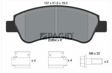 Sada brzdových destiček, kotoučová brzda PAGID T1422N