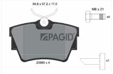 Sada brzdových destiček, kotoučová brzda PAGID T1390N