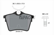 Sada brzdových destiček, kotoučová brzda PAGID T1463N