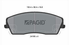 Sada brzdových destiček, kotoučová brzda PAGID T1504N