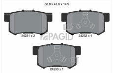 Sada brzdových destiček, kotoučová brzda PAGID T1521N