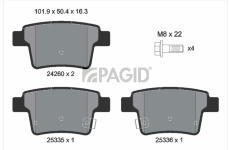 Sada brzdových destiček, kotoučová brzda PAGID T1534N