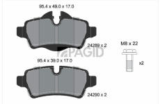 Sada brzdových destiček, kotoučová brzda PAGID T1738N