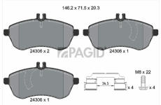 Sada brzdových destiček, kotoučová brzda PAGID T1622N