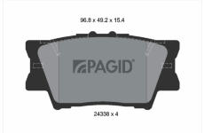 Sada brzdových destiček, kotoučová brzda PAGID T1582N