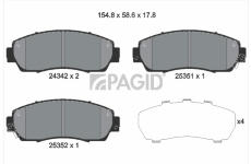 Sada brzdových destiček, kotoučová brzda PAGID T2163N
