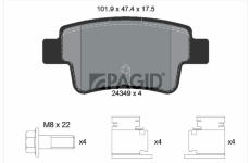 Sada brzdových destiček, kotoučová brzda PAGID T1604N