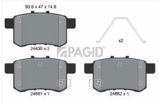 Sada brzdových destiček, kotoučová brzda PAGID T1733N