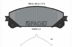 Sada brzdových destiček, kotoučová brzda PAGID T1997N