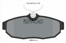 Sada brzdových destiček, kotoučová brzda PAGID T1675N