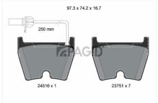Sada brzdových destiček, kotoučová brzda PAGID T2079N