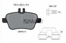 Sada brzdových destiček, kotoučová brzda PAGID T2110N