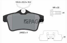 Sada brzdových destiček, kotoučová brzda PAGID T2712N