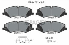 Sada brzdových destiček, kotoučová brzda PAGID T2012N