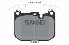 Sada brzdových destiček, kotoučová brzda PAGID T2166N
