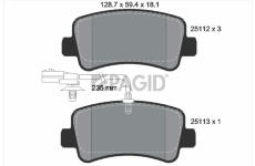 Sada brzdových destiček, kotoučová brzda PAGID T1970N