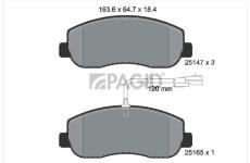 Sada brzdových destiček, kotoučová brzda PAGID T1969N