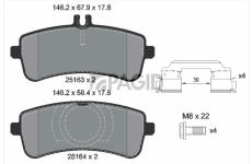 Sada brzdových destiček, kotoučová brzda PAGID T2187N