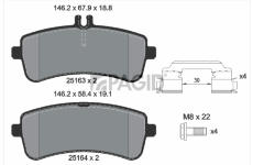 Sada brzdových destiček, kotoučová brzda PAGID T2323N