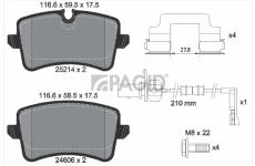 Sada brzdových destiček, kotoučová brzda PAGID T2583N