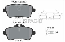 Sada brzdových destiček, kotoučová brzda PAGID T2151N