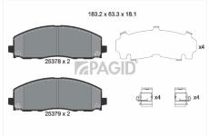 Sada brzdových destiček, kotoučová brzda PAGID T3144N