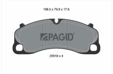 Sada brzdových destiček, kotoučová brzda PAGID T2627N