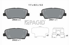 Sada brzdových destiček, kotoučová brzda PAGID T2175N