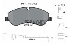 Sada brzdových destiček, kotoučová brzda PAGID T2269N