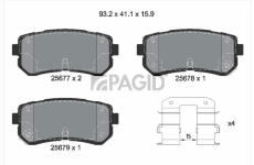 Sada brzdových destiček, kotoučová brzda PAGID T2280N