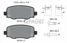 Sada brzdových destiček, kotoučová brzda PAGID T2468N