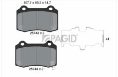 Sada brzdových destiček, kotoučová brzda PAGID T2281N