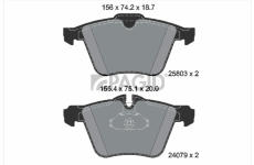 Sada brzdových destiček, kotoučová brzda PAGID T2266N