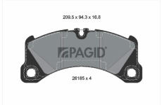 Sada brzdových destiček, kotoučová brzda PAGID T2704N