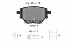 Sada brzdových destiček, kotoučová brzda PAGID T2861N