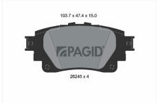 Sada brzdových destiček, kotoučová brzda PAGID T2907N