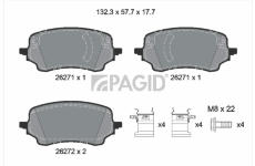 Sada brzdových destiček, kotoučová brzda PAGID T2895N
