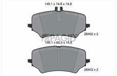 Sada brzdových destiček, kotoučová brzda PAGID T3186N
