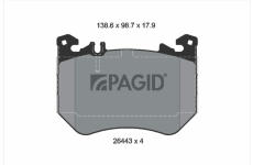 Sada brzdových destiček, kotoučová brzda PAGID T4568N