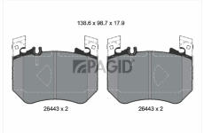 Sada brzdových destiček, kotoučová brzda PAGID T2923N