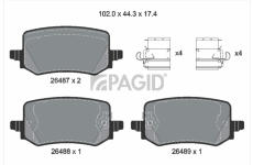 Sada brzdových destiček, kotoučová brzda PAGID T2933N