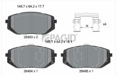 Sada brzdových destiček, kotoučová brzda PAGID T2934N