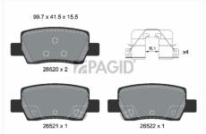 Sada brzdových destiček, kotoučová brzda PAGID T4234N