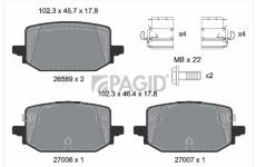 Sada brzdových destiček, kotoučová brzda PAGID T4221N