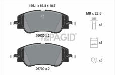 Sada brzdových destiček, kotoučová brzda PAGID T4253N