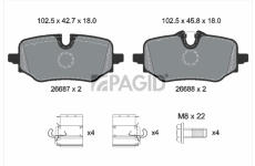 Sada brzdových destiček, kotoučová brzda PAGID T3196N